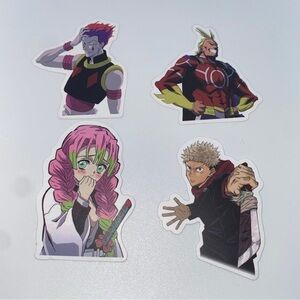 (4) Decal Stickers 1. Demon slayer 2. HXH 3. JUJUTSU KAISEN 4. My hero academia